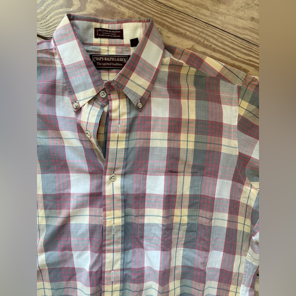 vintage Chaps Ralph Lauren plaid button-down shirt size L